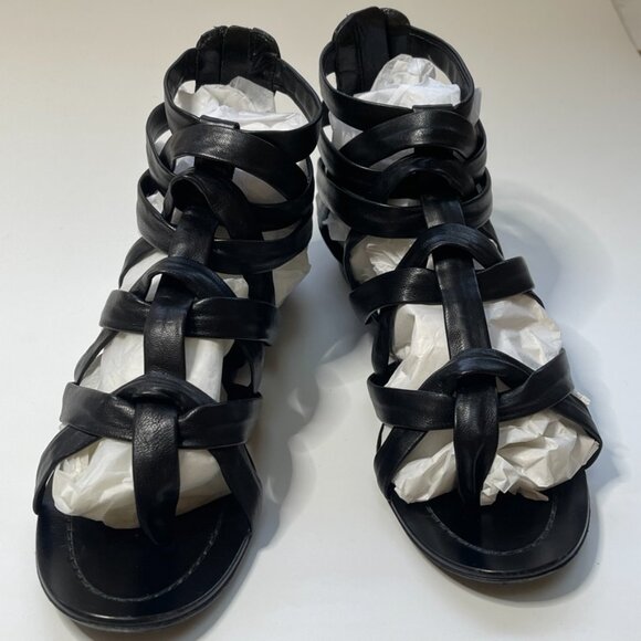 Sigerson Morrison Flat Black Leather Gladiator Sandals US 8.5 - Picture 4 of 12